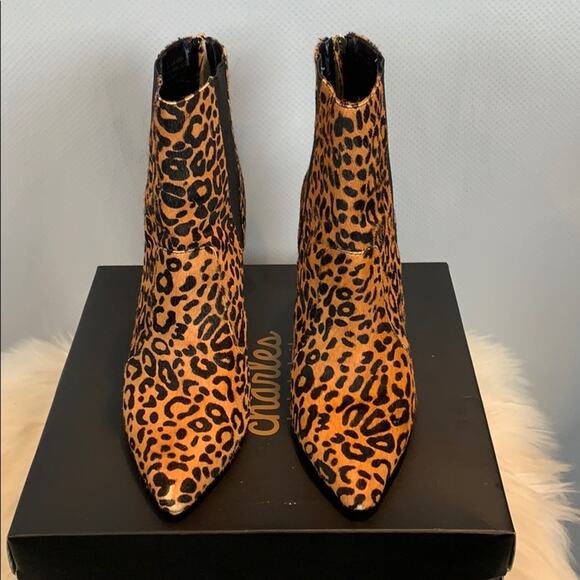 Neiman Marcus Leopard Fur Ankle Booties - Picture 2 of 8
